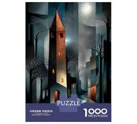Rompecabezas De 1000 Piezas para Adolescentes Luminous Tower in The Silent Night Rompecabezas para Adultos Juegos Relajantes Ensamblaje De Patrones Regalos De Cumpleaños Y Únicos 52x38cm/1000pcs