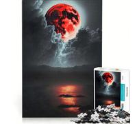 Rompecabezas de 1000 Piezas para Adolescentes: Luna de Sangre Ascendente, Juegos Relajantes, Carrera de Velocidad con Las Manos, para Cumpleaños, Navidad 38x52cm