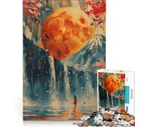 Rompecabezas de 1000 Piezas para Adolescentes: Luna de Sangre, Cascada, Sueño, Juegos Educativos, Entrena tu Cerebro y Manos, Colección de Artistas, Bellas Artes 38x52cm