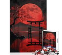 Rompecabezas de 1000 Piezas para Adolescentes Luna Llena Roja Lago Sagrado Juguetes de Bricolaje Grandes Regalos y Juguetes Juego Educativo interacción Entre Padres e Hijos tamaño 38x26cm