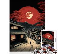 Rompecabezas de 1000 Piezas para Adolescentes Luna Roja Japón Juguete Educativo Grandes Regalos y Juguetes Juegos relajantes Actividades Divertidas en casa tamaño 38x26cm