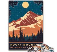 Rompecabezas de 1000 Piezas para Adolescentes Luna sobre Las Montañas Rocosas, con póster y Hoja de Trivia a Juego, para Mayores de 14 años (26x38cm)
