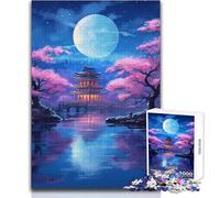 Rompecabezas de 1000 Piezas para Adolescentes, luz de Luna mística Japonesa, Tardes relajantes, Ajuste, Corte de precisión, Juguete para Jugar, tamaño 50x75cm