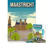 Rompecabezas de 1000 Piezas para Adolescentes,Maastricht,Holanda,Horizonte Urbano,Arte de Corte Fino,lógica,Juguete Divertido,Tiempo de Juego Acogedor,decoración navideña para la Pared (38x52cm)