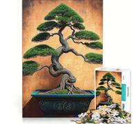 Rompecabezas de 1000 Piezas para Adolescentes: Maceta de Arcilla Verde con diseño de bonsái, decoración de Pared, Ideal para Navidad o cumpleaños 50x75cm