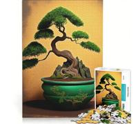 Rompecabezas de 1000 Piezas para Adolescentes: Maceta de Arcilla Verde con diseño de bonsái, Juego Familiar, decoración de Pared, para Fortalecer el Amor Entre Parejas 50x75cm