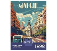 Rompecabezas De 1000 Piezas para Adolescentes Madrid City Vibes Rompecabezas para Adultos Juegos Relajantes Decoración del Hogar Juego Desafiante Regalos 52x38cm/1000pcs