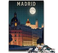 Rompecabezas de 1000 Piezas para Adolescentes, Madrid, España, con póster a Juego y Hoja de Trivia para Mayores de 14 años (26x38cm)