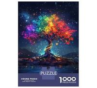 Rompecabezas De 1000 Piezas para Adolescentes Magic Colorful Neon Tree Rompecabezas para Adultos Juguetes De Bricolaje Decoración del Hogar Regalo De Cumpleaños, Regalos, 70x50cm/1000pcs