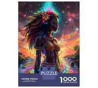Rompecabezas De 1000 Piezas para Adolescentes Magical Black Girl Rompecabezas para Adultos Juguetes Antiestrés Regalos De Desafío Difícil para Amigos Y Familiares 38x26cm/1000pcs