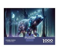 Rompecabezas De 1000 Piezas para Adolescentes Magical Forest Bear Night Scene Rompecabezas Juegos Divertidos para La Diversión Familiar Oferta como Regalos para Toda La Familia 52x38cm/1000pcs