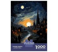 Rompecabezas De 1000 Piezas para Adolescentes Magical Night Sky Village Scene Rompecabezas De Juguete para Decoración De Pared Desafío Difícil Regalo De Cumpleaños, Regalos, 38x26cm/1000pcs