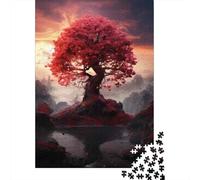 Rompecabezas De 1000 Piezas para Adolescentes Magical Red Tree Landscape Rompecabezas para Adolescentes Juego Familiar Mejora La Memoria Cumpleaños Y Navidad 52x38cm/1000pcs