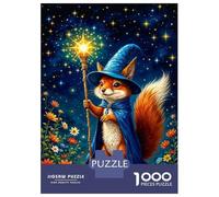 Rompecabezas De 1000 Piezas para Adolescentes Magical Squirrel Wizard Art Print Rompecabezas para Adultos Juego Práctico Mejora La Memoria Regalo De Cumpleaños, Regalos, 52x38cm/1000pcs