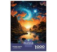Rompecabezas De 1000 Piezas para Adolescentes Magical Sunset River Landscape Rompecabezas para Adultos Juegos Familiares Decoración Gran Regalo para Jugar 38x26cm/1000pcs