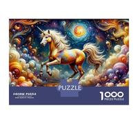 Rompecabezas De 1000 Piezas para Adolescentes Magical Unicorn Fantasy Art Rompecabezas para Adultos Juguetes Antiestrés Mejora La Memoria Gran Regalo para Jugar 38x26cm/1000pcs