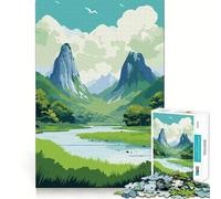 Rompecabezas de 1000 Piezas para Adolescentes Majestad de la montaña,Corte, lógica Divertida,Juguete Divertido,Juego Tranquilo,diversión de cumpleaños (50x75cm)