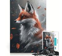 Rompecabezas de 1000 Piezas para Adolescentes Majestad del Zorro de Otoño - Juego Creativo de Arte de Corte Limpio,Juguete Relajante,Regalo de Arte navideño (38x52cm)
