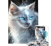 Rompecabezas de 1000 Piezas para Adolescentes Majestad Felina Gélida Rompecabezas para Adultos Rompecabezas para la diversión Familiar desafiante para completar Juego Divertido y desafiante