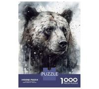 Rompecabezas De 1000 Piezas para Adolescentes Majestic Bear Black Ink Rompecabezas para Adolescentes Juguetes Antiestrés Regalos para Mujeres Regalos para Reducir El Estrés 70x50cm/1000pcs