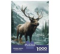 Rompecabezas De 1000 Piezas para Adolescentes Majestic Elk in Mountain Landscape Rompecabezas para Adolescentes Juego Práctico Desafío Difícil Oferta como Regalo para Toda La Familia 38x26cm/1000pcs