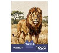 Rompecabezas De 1000 Piezas para Adolescentes Majestic Lion in African Savannah Rompecabezas para Adultos Juegos Relajantes Decoración del Hogar Actividades Divertidas En Casa 38x26cm/1000pcs