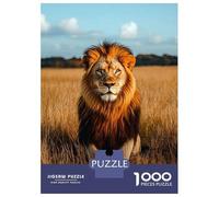 Rompecabezas De 1000 Piezas para Adolescentes Majestic Lion Portrait in Golden Field Rompecabezas para Adultos Juguetes Antiestrés Difícil Difícil Desafiante De Completar 70x50cm/1000pcs