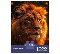 Rompecabezas De 1000 Piezas para Adolescentes Majestic Lion Portrait with Golden Hues Rompecabezas para Adultos Juegos Familiares Difícil Difícil Cumpleaños Y Navidad 70x50cm/1000p