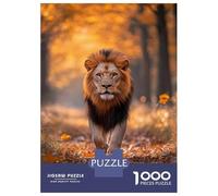 Rompecabezas De 1000 Piezas para Adolescentes Majestic Lion Walking in Autumn Forest Rompecabezas para Adultos Juego Práctico Ensamblaje De Patrones Regalo De Cumpleaños, Regalos, 52x38cm/1000pcs