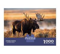Rompecabezas De 1000 Piezas para Adolescentes Majestic Moose in Golden Light Rompecabezas para Adultos Juegos Relajantes Vacaciones En Casa Matar El Tiempo 70x50cm/1000pcs