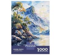 Rompecabezas De 1000 Piezas para Adolescentes Majestic Mountain Lake Rompecabezas para Adultos Juego Familiar Análisis Y Lógica Actividades Divertidas En Casa 52x38cm/1000pcs
