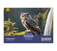 Rompecabezas De 1000 Piezas para Adolescentes Majestic Owl by Waterfall Rompecabezas para Adultos Juego Práctico Ensamblaje De Patrones Regalos para Reducir El Estrés 70x50cm/1000pcs