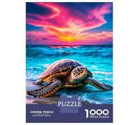 Rompecabezas De 1000 Piezas para Adolescentes Majestic Sea Turtle at Sunset Rompecabezas para Adultos Juegos Relajantes Decoración De Pared 70x50cm/1000pcs