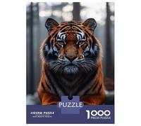 Rompecabezas De 1000 Piezas para Adolescentes Majestic Tiger Portrait in Forest Setting Rompecabezas para Adultos Juegos Relajantes Arte De Pared Diversión En Casa Actividades, 52x38cm/1000pcs