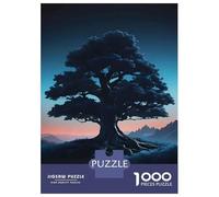 Rompecabezas De 1000 Piezas para Adolescentes Majestic Tree at Dusk Rompecabezas para Adultos Juego De Ingenio Análisis Y Lógica Actividades Divertidas En Casa, 38x26cm/1000pcs