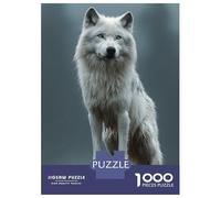 Rompecabezas De 1000 Piezas para Adolescentes Majestic White Wolf Portrait Rompecabezas Juegos Divertidos Carrera De Velocidad Manual Cumpleaños 38x26cm/1000pcs