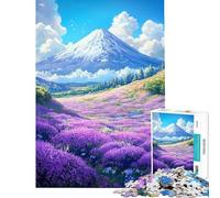 Rompecabezas de 1000 Piezas para Adolescentes Majestuosidad Floral del Monte Fuji Juguetes educativos Juegos educativos Desafío difícil Regalos para Mujeres y Hombres (tamaño 38x26cm)