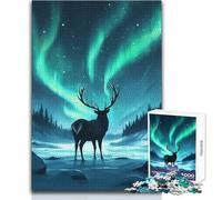 Rompecabezas de 1000 Piezas para Adolescentes: majestuoso Ciervo Aurora, Juegos educativos, Divertidos y Divertidos, Regalo de cumpleaños 38x26cm