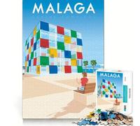 Rompecabezas de 1000 Piezas para Adolescentes Málaga Andalucía Estampado Corte Diversión Lógica Juguete Divertido Juego Tranquilo Diversión de cumpleaños Juego Divertido (38x26cm)