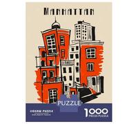 Rompecabezas De 1000 Piezas para Adolescentes Manhattan Jazz Cityscape Art Print Rompecabezas para Adultos Juegos Relajantes Montaje De Patrones Regalos para Amigos Y Familiares 70x50cm/1000pcs
