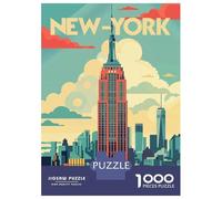 Rompecabezas De 1000 Piezas para Adolescentes Manhattan Retro Poster Rompecabezas para Adultos Juego Familiar Pero Divertido Y Humorístico Desafío Educativo 70x50cm/1000pcs