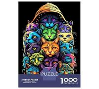 Rompecabezas De 1000 Piezas para Adolescentes Many Vivid Cats Rompecabezas para Adultos Juegos Divertidos Decoración Cumpleaños, Navidad 52x38cm/1000pcs