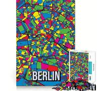 Rompecabezas de 1000 Piezas para Adolescentes,Mapa de la Ciudad de Berlín,Arte Pop,Corte preciso,Rompecabezas de lógica,Juego para Pasar el Tiempo, Relajante (38x26cm)