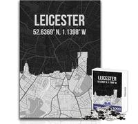 Rompecabezas de 1000 Piezas para Adolescentes, Mapa de la Ciudad de Leicester, Horizonte, Juego desafiante, Juguetes, decoración del hogar, Regalos de Amigo Secreto, tamaño 38x26cm
