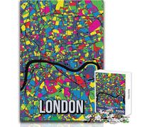 Rompecabezas de 1000 Piezas para Adolescentes, Mapa de la Ciudad de Londres, Inglaterra, Juego desafiante, Juguetes, decoración del hogar, Regalos de Amigo Secreto, tamaño 38x52cm