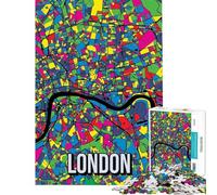 Rompecabezas de 1000 Piezas para Adolescentes Mapa de la Ciudad de Londres Inglaterra Juego Educativo Juguetes educativos Juegos educativos Regalos de Amigo Invisible Actividades Familiares (38x52cm)