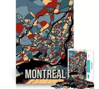 Rompecabezas de 1000 Piezas para Adolescentes,Mapa de la Ciudad de Montreal,Canadá,Tonos Tierra,Arte de Viaje,Arte de Corte preciso,Juguete Inteligente para,Tiempo de Juego,Actividad de cumpleaños