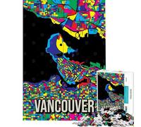 Rompecabezas de 1000 Piezas para Adolescentes Mapa de la Ciudad de Vancouver Arte Pop Juego Educativo Juguetes educativos Regalos de Amigo Invisible Actividades Familiares (tamaño 75x50cm)