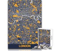 Rompecabezas de 1000 Piezas para Adolescentes, Mapa de Londres, Juego Educativo Familiar para Mejorar la Memoria, Regalo de cumpleaños, tamaño 50x75cm