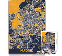 Rompecabezas de 1000 Piezas para Adolescentes, Mapa de Madrid, Juego desafiante, Juguetes, decoración del hogar, Regalos de Amigo Secreto, tamaño 38x52cm